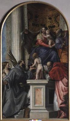 Madonna and Child Enthroned, St. John the Baptist as a Boy, St. Joseph, St. Jerome, St. Justinia and from Veronese, Paolo (eigentl. Paolo Caliari)