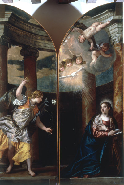 P.Veronese / Annunciation to Mary / Ptg. from Veronese, Paolo (eigentl. Paolo Caliari)