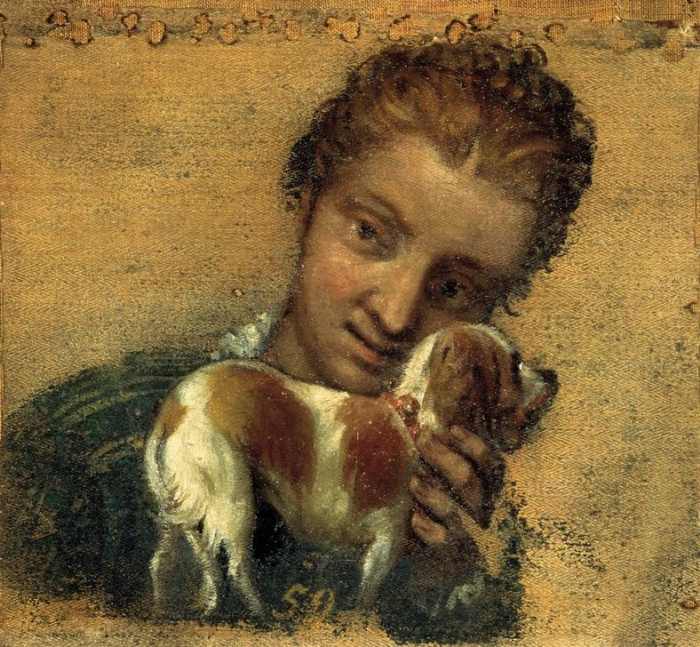 Young Woman with Dog from Veronese, Paolo (eigentl. Paolo Caliari)
