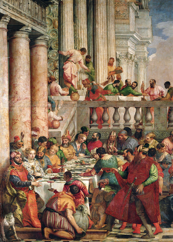 The Marriage Feast at Cana, detail of the left hand side from Veronese, Paolo (eigentl. Paolo Caliari)