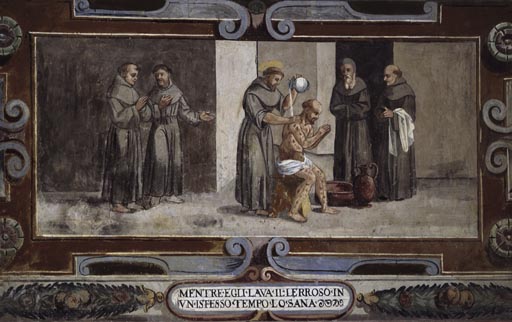 Der Heilige Franziskus pflegt einen Aussaetzigen from Vetralla Latium