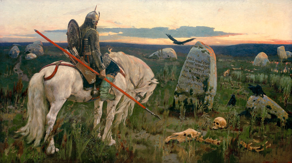 A Knight at the Crossroads from Viktor Michailowitsch Wasnezow