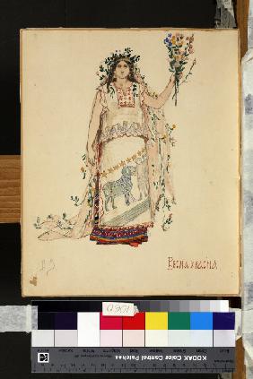 Spring Beauty. Costume design for the opera "Snow Maiden" by N. Rimsky-Korsakov