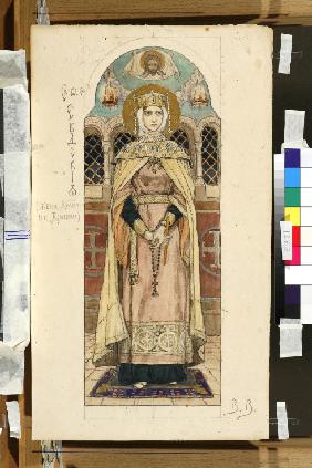 Eudoxia of Moscow (Study for frescos in the St Vladimir's Cathedral of Kiev)