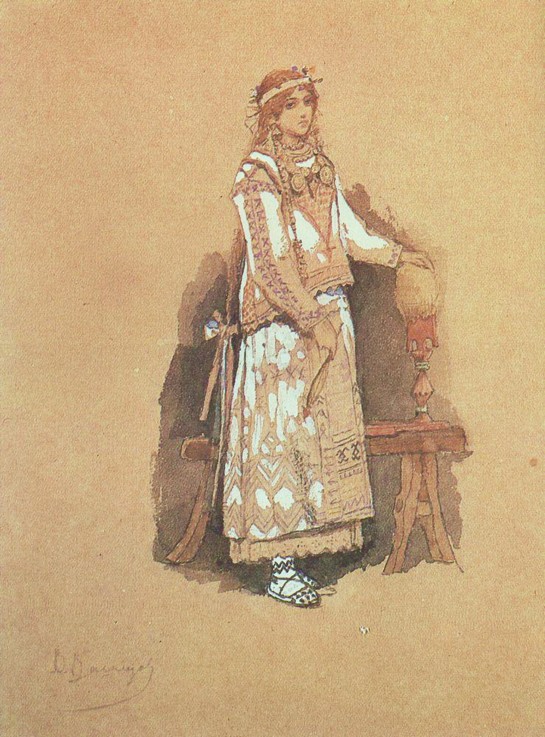 Costume design for the opera "Snow Maiden" by N. Rimsky-Korsakov from Viktor Michailowitsch Wasnezow