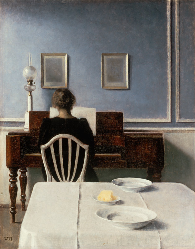 Interieur mit junger Frau am Klavier from Vilhelm Hammershoi
