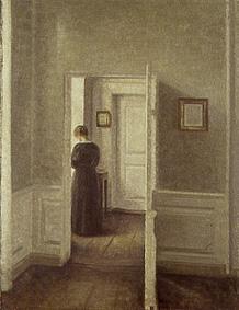 Frau in einem hellen Innenraum. from Vilhelm Hammershoi