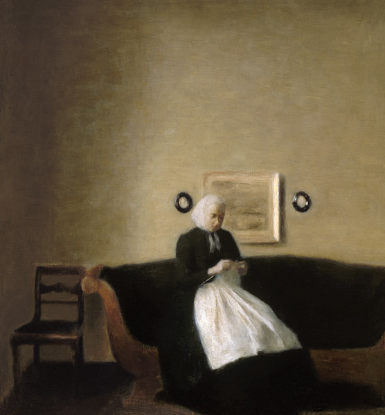 Interior with the Artist's Mother from Vilhelm Hammershoi