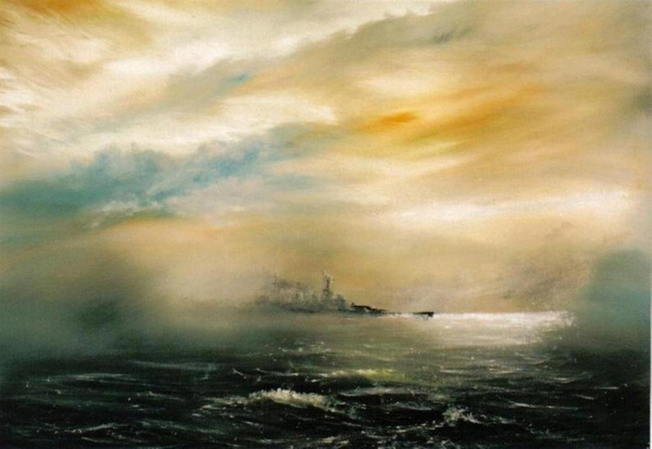 Dawn before the dawn of disaster HMS Hood 1941 from Vincent Alexander Booth