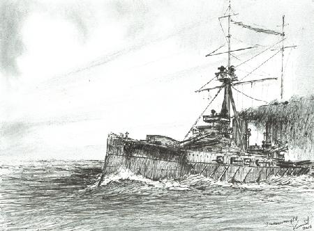 HMS Dreadnought at sea