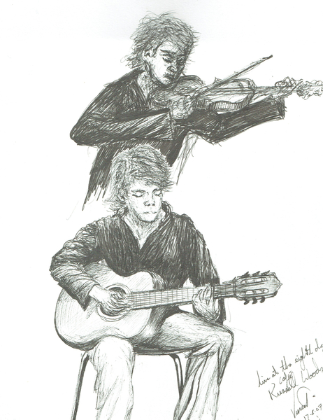 The Guitarist and violinist at 8th day cafe Manchester from Vincent Alexander Booth