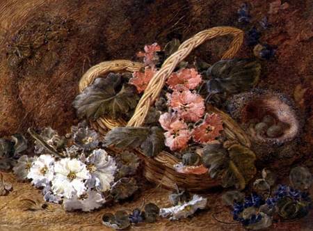 A bird's nest and a basket of flowers from Vincent Clare