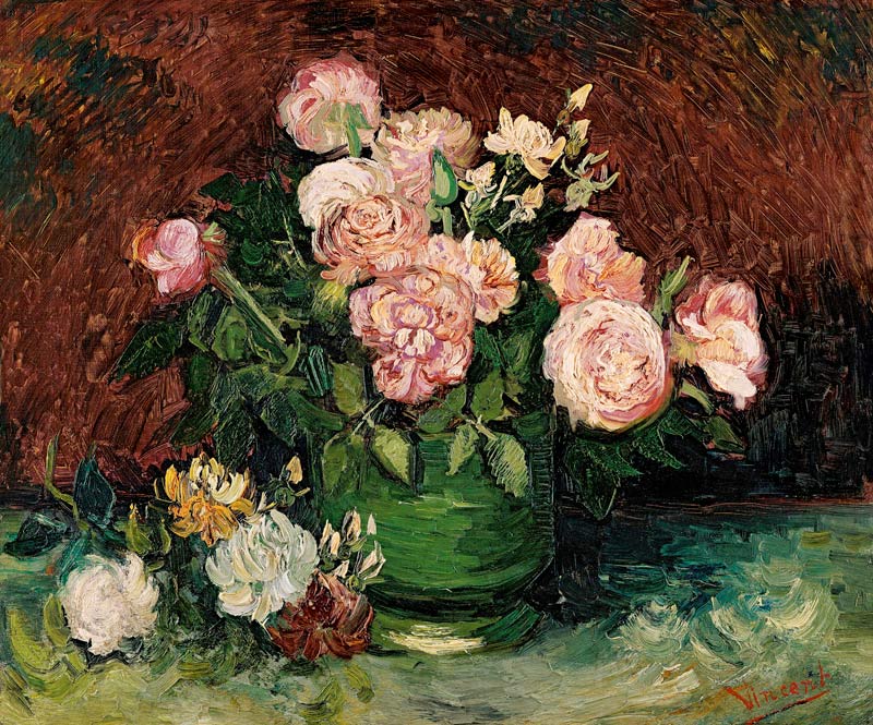 Schale mit Pfingstrosen und Rosen from Vincent van Gogh
