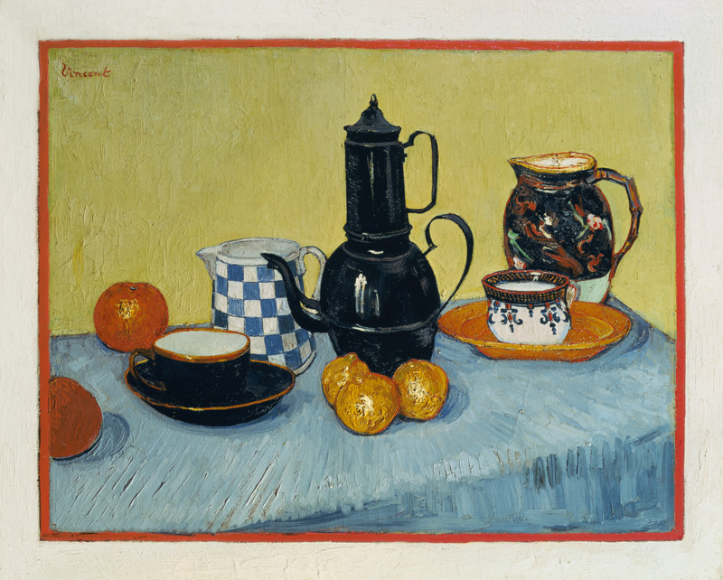 Stilleben mit Kaffeekanne, Geschirr und Früchten from Vincent van Gogh