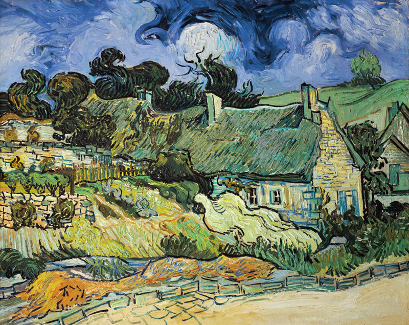 Strohgedeckte Häuser in Cordeville from Vincent van Gogh
