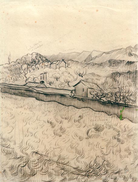 V.V.Gogh, Enclosed Field / Drawing /1890 from Vincent van Gogh