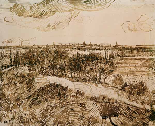 Arles von Montmajour, Zchng. from Vincent van Gogh