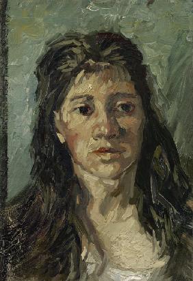 Head of a woman with open hair