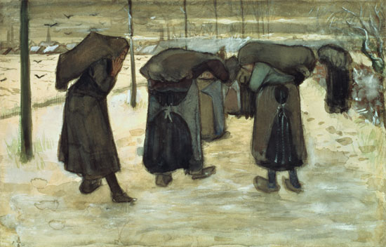 Miners' wives carrying sacks of coal from Vincent van Gogh