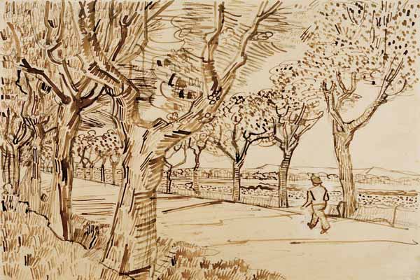 V.v.Gogh, Road to Tarascon /Drawing/1888 from Vincent van Gogh
