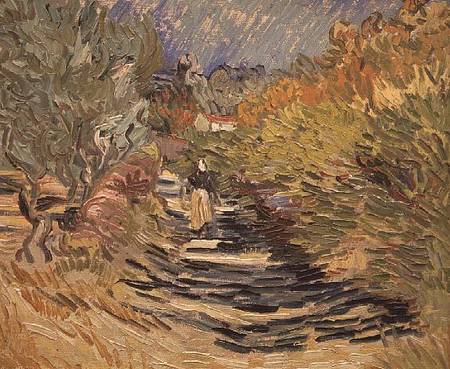 A Road in St. Remy with Female Figures from Vincent van Gogh