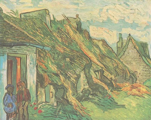 Strohgedeckte Hütten in Chaponval from Vincent van Gogh
