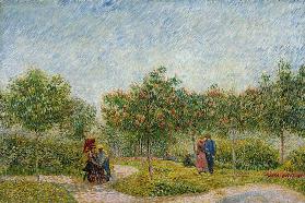 Garden in Montmarte with lovers