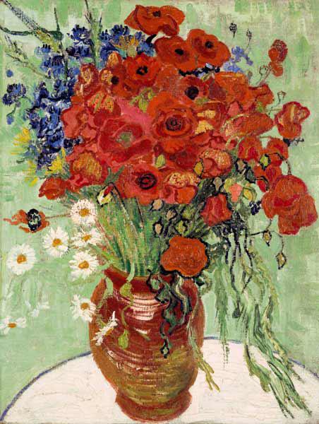 Still Life, Vase with Daisies and Poppies