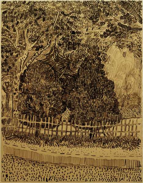 V.van Gogh, Park with Fence /Draw./1888 from Vincent van Gogh