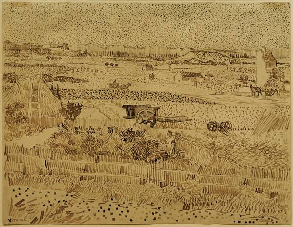 V.v.Gogh, Harvest, La Caru /Draw./ 1888 from Vincent van Gogh