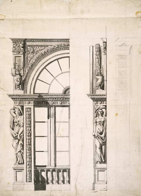 Pawlowsk, Fenster und Karyatide from Vincenzo Brenna