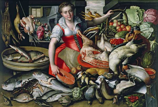 Martha preparing the meal for Jesus or Jesus at the House of Martha and Mary from Vincenzo Campi