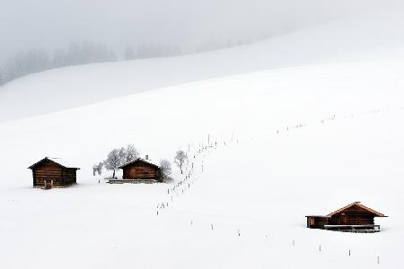 Drei Hütten,Schnee