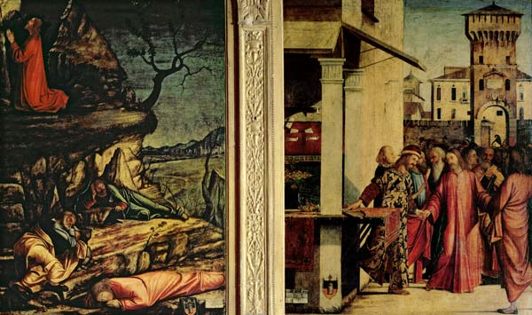 Christ's Calling of St. Matthew and the Agony in the Garden (oil on two panels) from Vittore Carpaccio