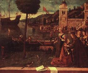St.Ursula taking leave of her father
