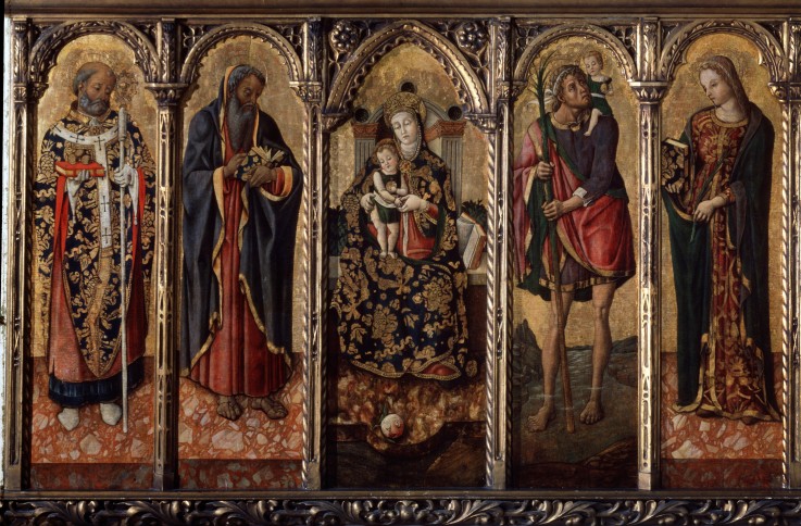 Madonna and Child with Saints (Polyptych, five separate panels) from Vittore Crivelli