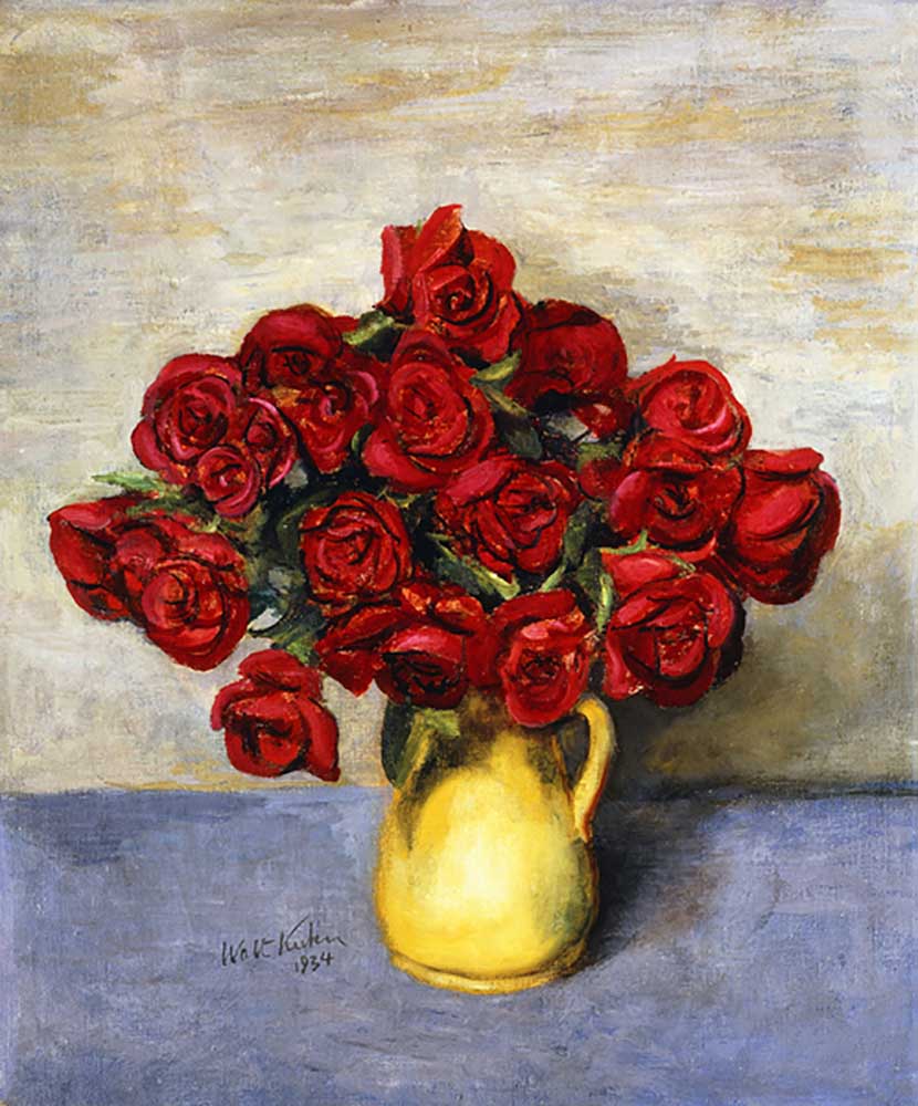 Rote Rosen in einem gelben Krug, 1934 from Walt Kuhn