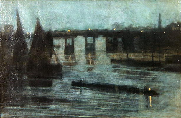 Nocturne, Old Battersea Bridge, 1885 (oil on canvas) from Walter Greaves