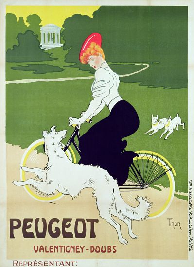 Poster advertising Peugeot bicycles, printed by G. Elleaume from Walter Thor