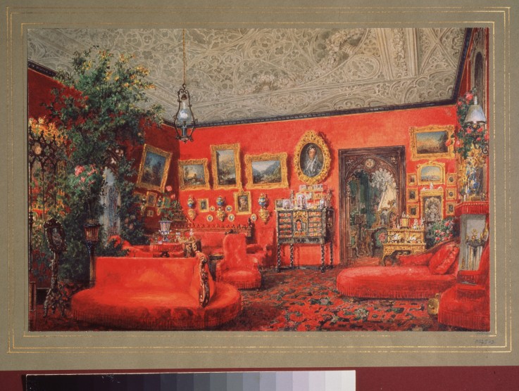 The Red livingroom in the Yusupov Palace in St. Petersburg from Wassili Sadownikow