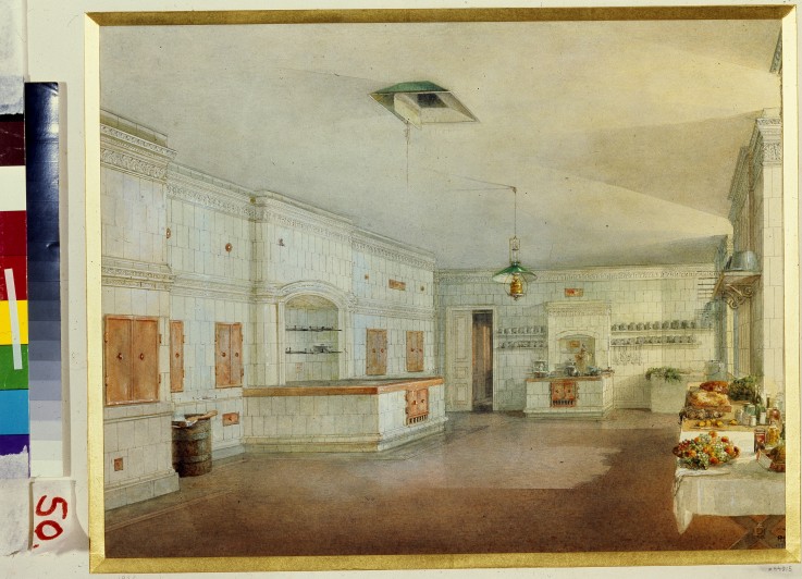 The kitchen in the Yusupov Palace in St. Petersburg from Wassili Sadownikow