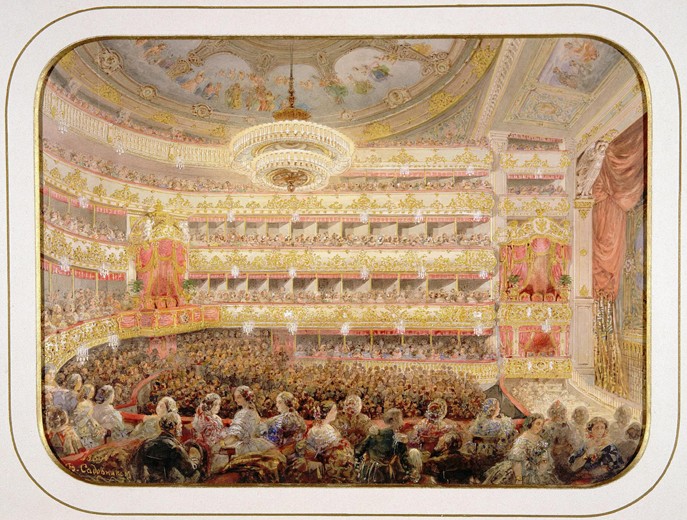 The auditorium of the Mikhaylovsky Theatre in St. Petersburg from Wassili Sadownikow