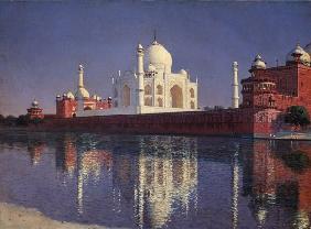 Das Mausoleum Tadj-Mahal in Indien