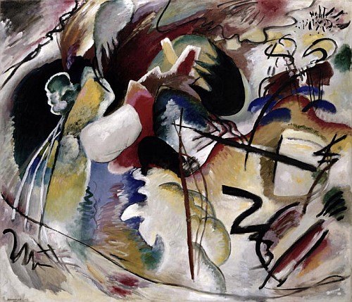Painting with white form from Wassily Kandinsky