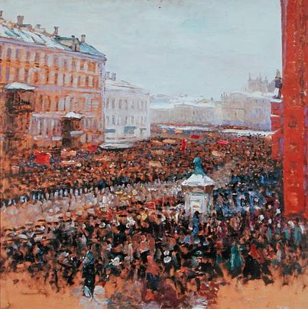 Mass Demonstration in Moscow in 1917 from Wassily Meshkov