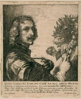 Selbstbildnis Anthonis van Dyck mit Sonnenblume (nach dem Gemälde von 1632, London, National Gallery