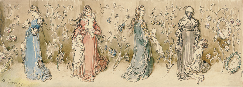 Vier allegorische Frauendarstellungen from Wilhelm Busch