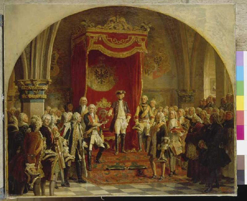 Die schlesischen Stände huldigen Friedrich dem Großen in Breslau 1741 from Wilhelm Camphausen