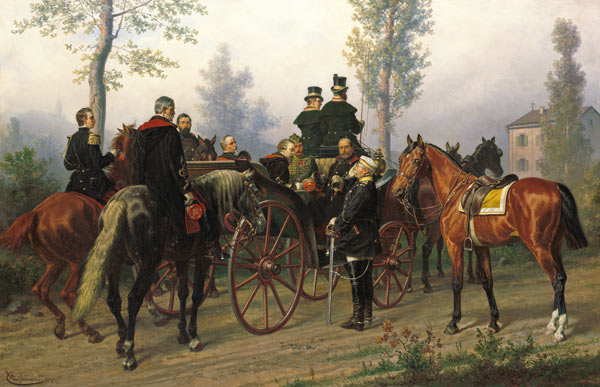 Napoleon III and Bismarck after the Battle of Sedan from Wilhelm Camphausen