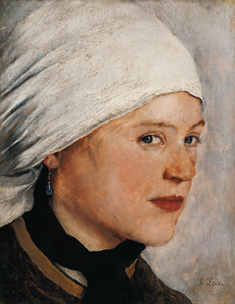 Mädchen mit weißem Kopftuch. from Wilhelm Maria Hubertus Leibl